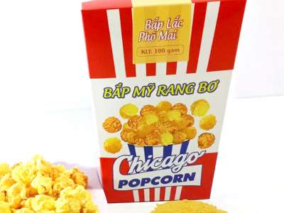 Bắp Mỹ Rang Bơ Chicago Popcorn (Lắc Phô Mai) - Hộp 100g