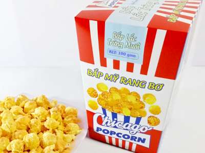 Bắp Mỹ Rang Bơ Chicago Popcorn (Lắc Trứng Muối) - Hộp 100g