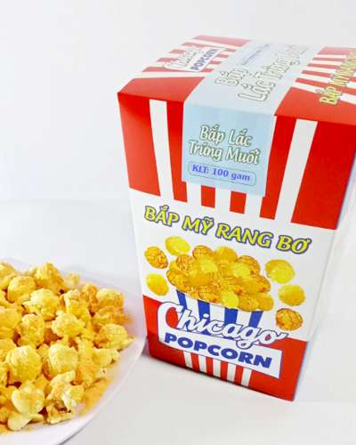 Bắp Mỹ Rang Bơ Chicago Popcorn (Lắc Trứng Muối) - Hộp 100g