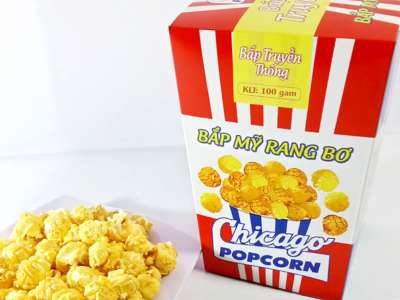 Bắp Mỹ Rang Bơ Chicago Popcorn (Vị Truyền Thống) - Hộp 100g
