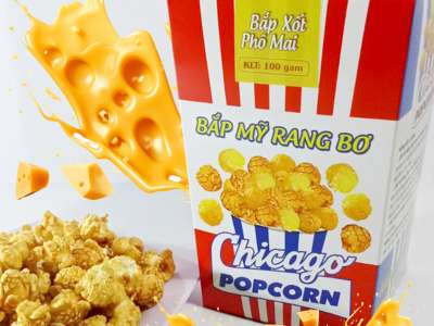 Bắp Mỹ Rang Bơ Chicago Popcorn (Xốt Phô Mai) - Hộp 100g