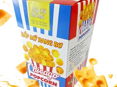 Bắp Mỹ Rang Bơ Chicago Popcorn (Xốt Phô Mai) - Hộp 50g