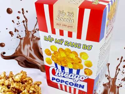 Bắp Mỹ Rang Bơ Chicago Popcorn (Xốt Socola) - Hộp 100g